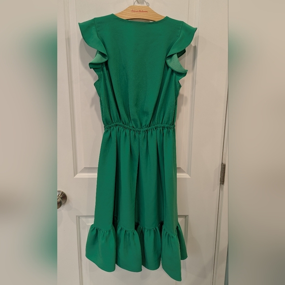Kate Spade New York Green Ruffle Dress Spring Summer Easter Wedding Guest Size 6 - Picture 4 of 6